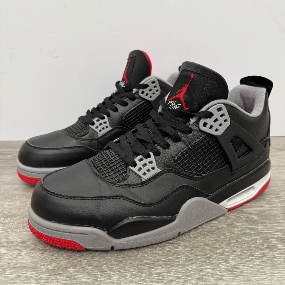 Air Jordan 4 Retro, Bred Reimagined Black/Fire Red-Cement Size 13